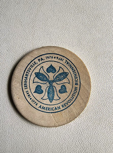 LENHARTSVILLE Pennsylvania  ~  Revolution Centennial 1976 ~ Wooden Nickel