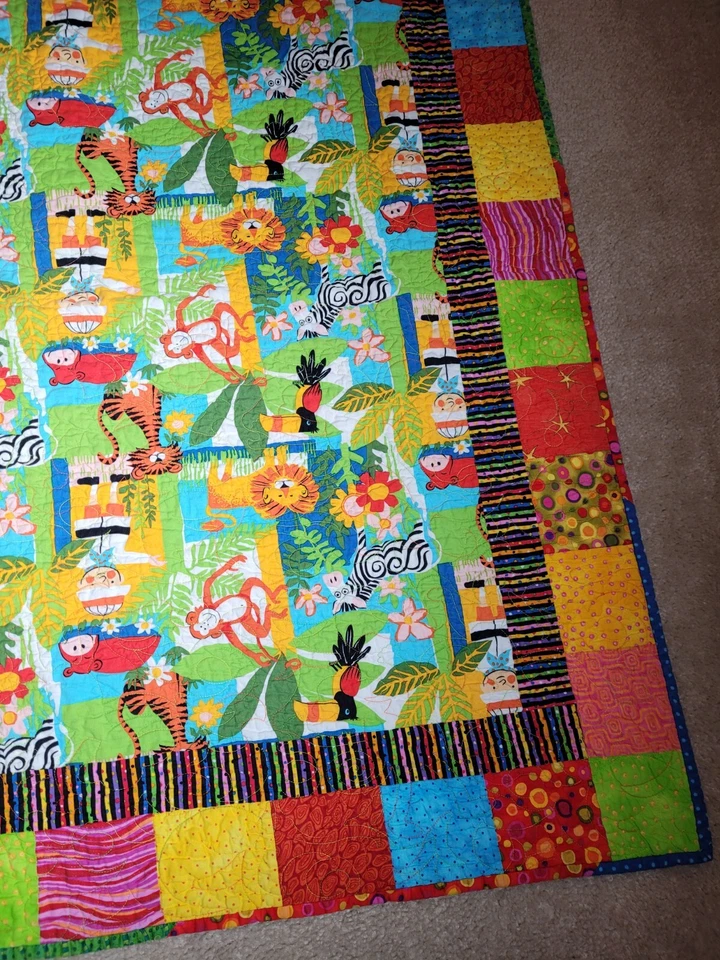 Edredón Infantil Lazo Edredón Manta Animal Safari Casero 42" x 41" Foto 2 de 4