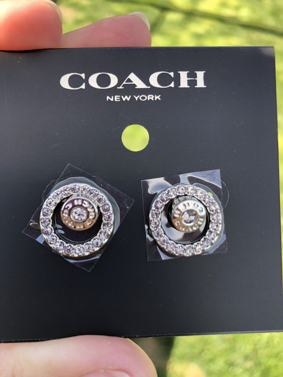 大人気 Coach Open Circle Halo Stud 2way ピアス Coach Silver Tone Open Circle Pave Stone Earrings Jacket