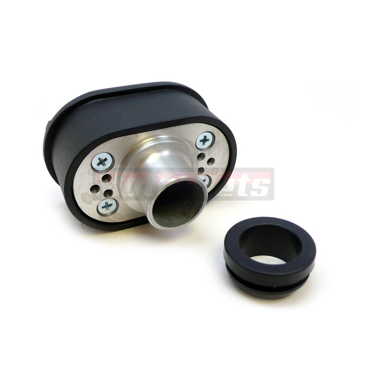 Nostalgia Finned Billet Black Aluminum Oval Valve Cover Breather Chevy