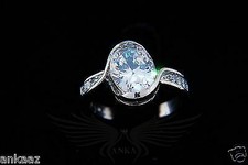 Brilliant 3Ct Oval Cut Cubic Zircon CZ AAA Engagement Ring 5 6 7 8 9 10 Tk064