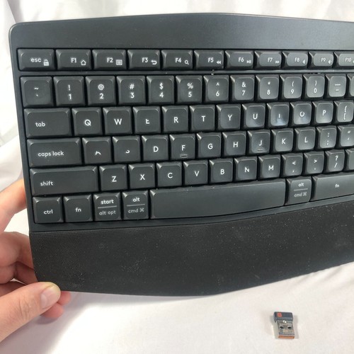 Logitech K850 Ergo Wireless Keyboard WITH Unifying Receiver Dongle Tested, Works - Bild 2 von 11