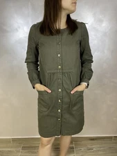 A.P.C. APC Womens Dress Button Down Khaki Green Sz XS Auth
