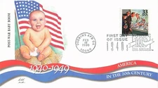 WW2 POST-WAR BABY BOOM 1940s DECADE CTC 1998 FLEETWOOD CACHET FDC UNADD