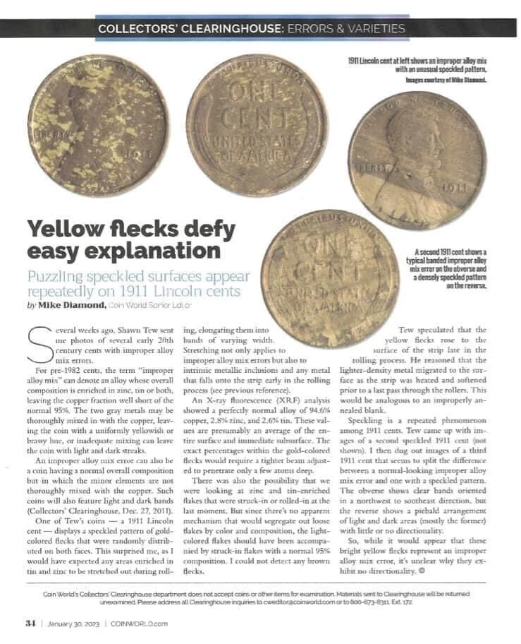 1911 P Lincoln Wheat 1 Cent metal Inclusions Very Rare Planchette Alloy Error - Image 4 of 4