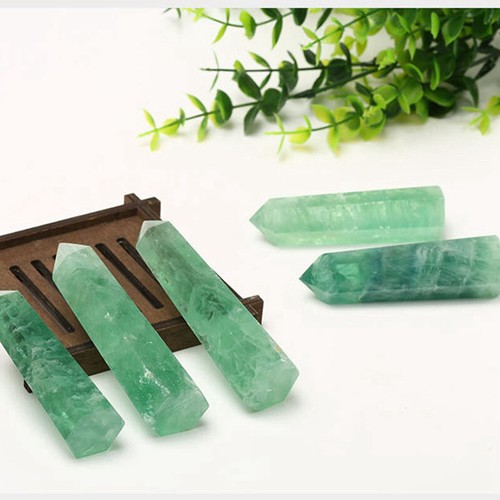 70-80mm Natural Green Fluorite Quartz Crystal Point Wand Obelisk Tower Healing - Picture 11 of 16