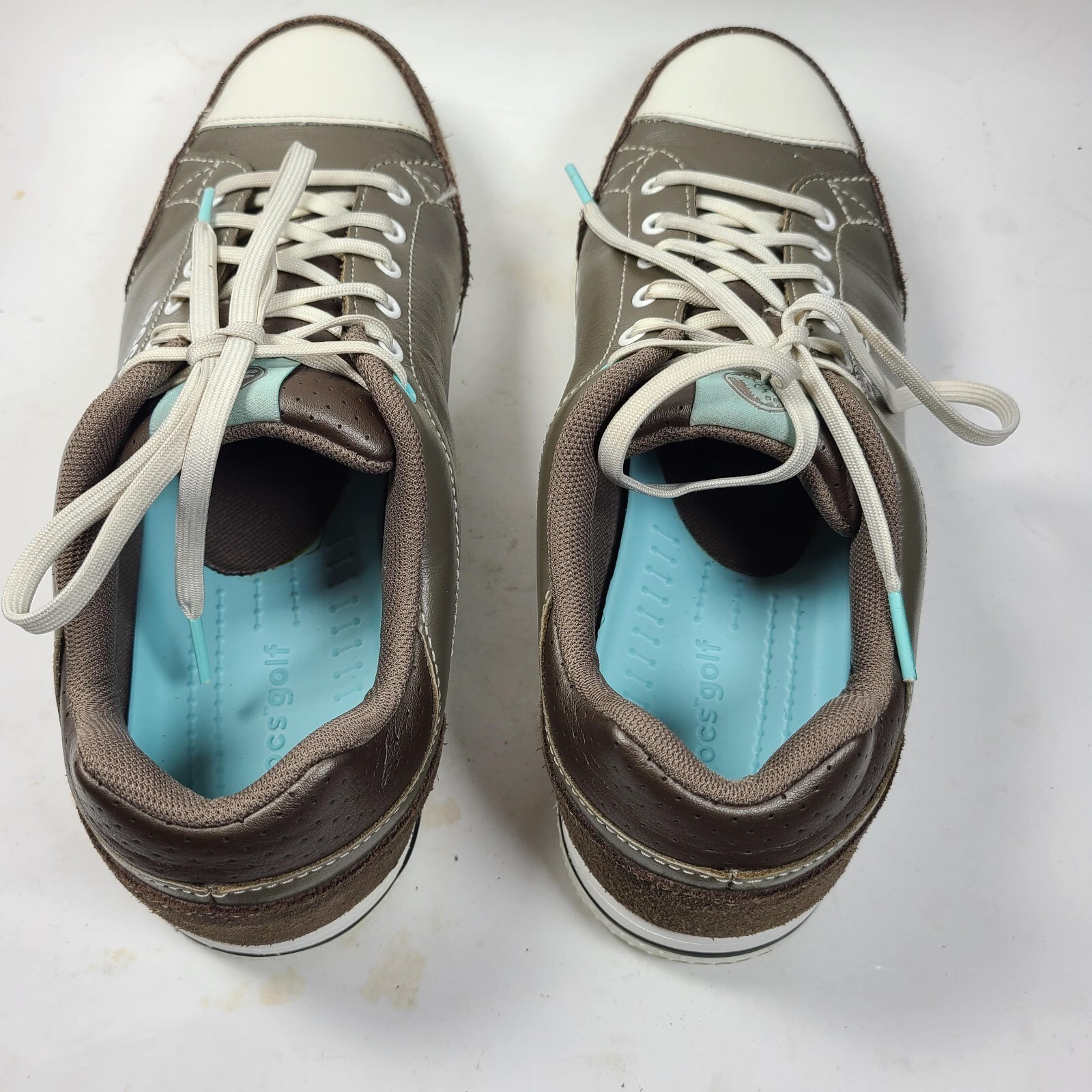 Crocs Karlene Golf Shoes Pewter Gray/Sea Foam/White W… Gem