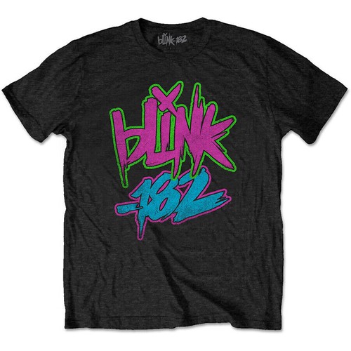 Blink 182 T-shirt - Blink-182 Neon Logo Tee New / Official - Afbeelding 1 van 2