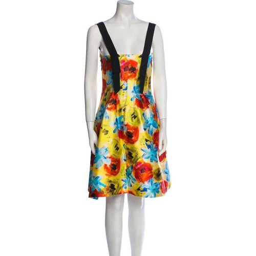 Pista! Nuovo! $3970 OSCAR DE LA RENTA abito a cuore con zip davanti taglia 4 giallo - Foto 10 di 10