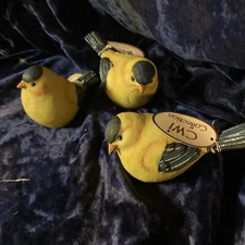 3 CWI Goldfinch Resin Figurine Decor Collectible Gifts