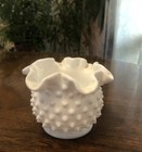Vintage Fenton ? Milk Glass Hobnail Ruffled Edge Votive Candle Holder Candy Dish — photo 3