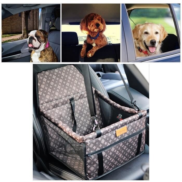Siège d'appoint voiture pour chien et chat brun matelassé