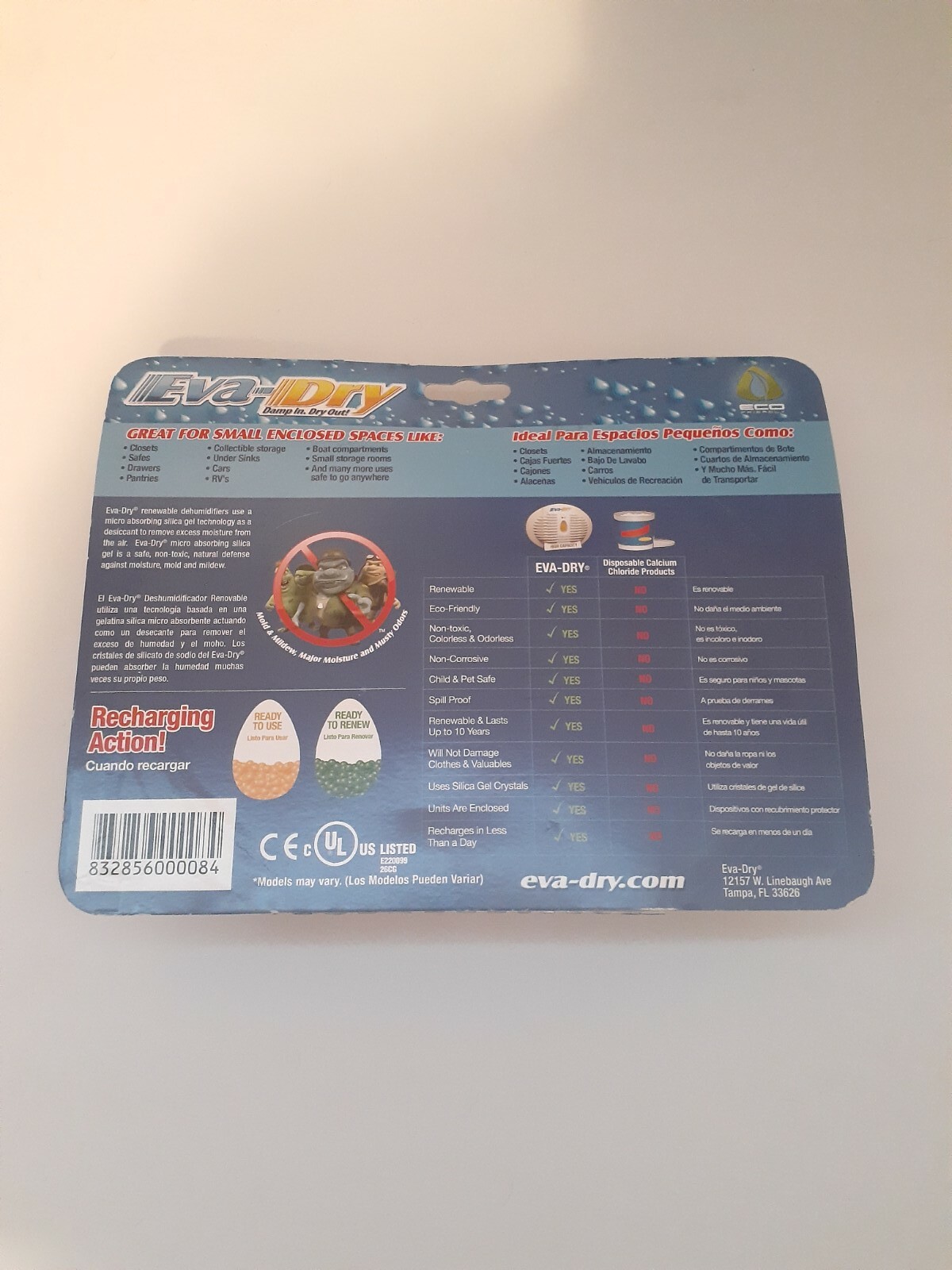 NEW EvaDry 8 E500 Renewable MiniDehumidifier Moisture Absorber Room