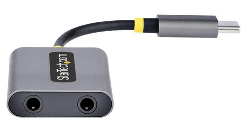 USB-C Dual Headset Splitter USB-C to 2x 3.5mm with Mic Input USBC-AUDIO-SPLITTER - Picture 3 of 5