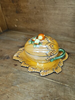 Noritake Hand Painted Cherry Blossom Lidded Dish-Rare-No Spoon Vintage  1920s