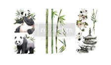New Redesign With Prima "Panda Sweet" Mini Decor Transfer, Bamboo & Pandas Decal