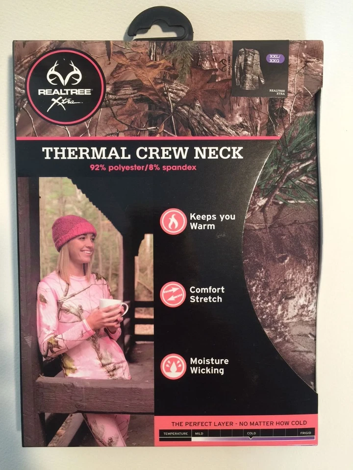 New NWT Womens  Realtree APS  Thermal Crew Neck Top Camo Green Size XXL 44-46 - Image 2 of 4