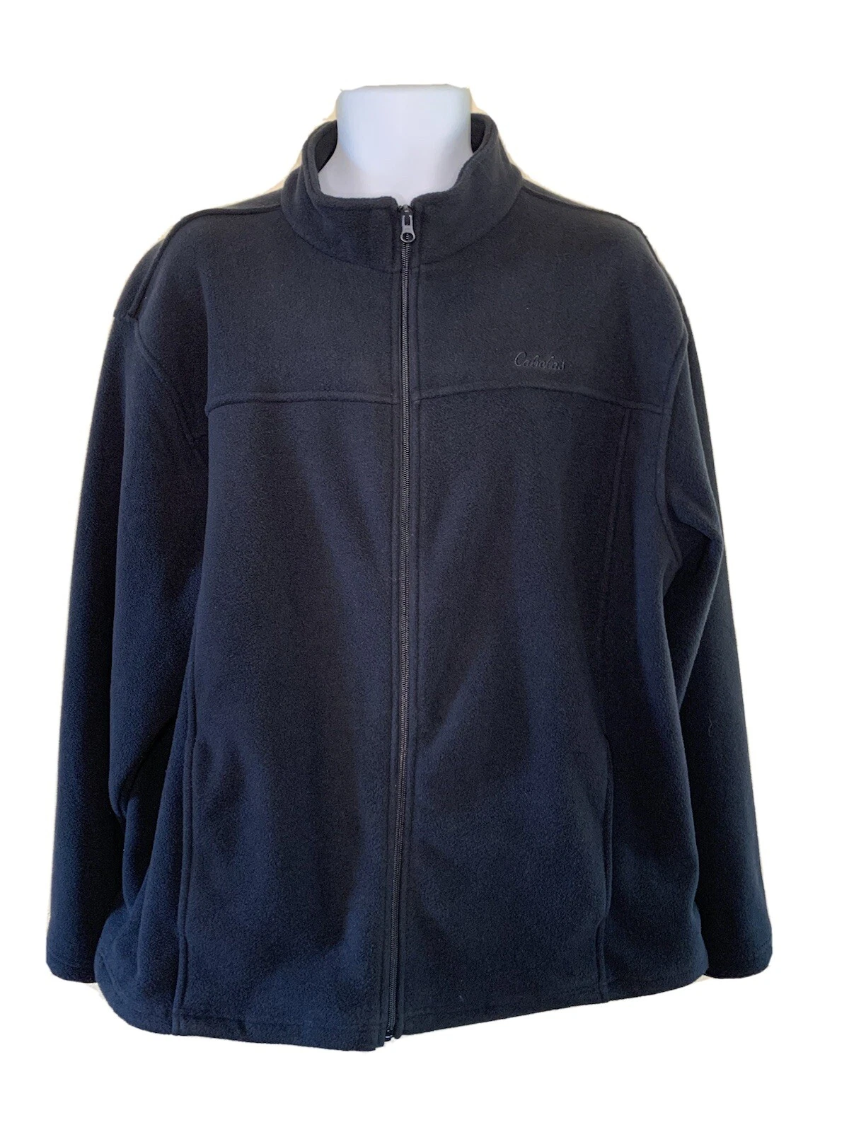 CABELA Men Fleece Zip Front Jacket XL Black