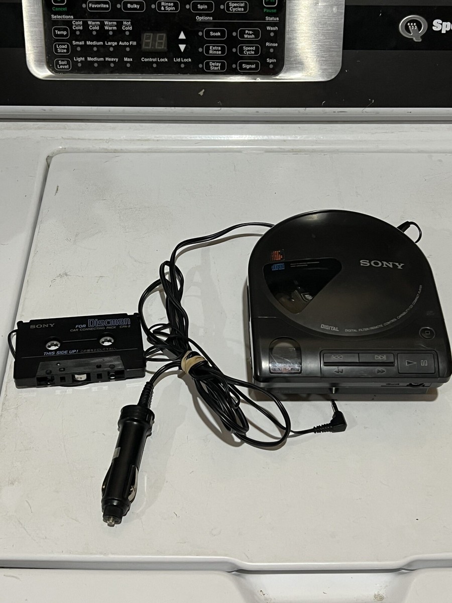 Vintage Sony D-160 Portable Compact Disc Player CD w/Car adapter
