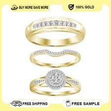 10K Yellow Gold Ladies Trio Set 0.50Ct Diamond