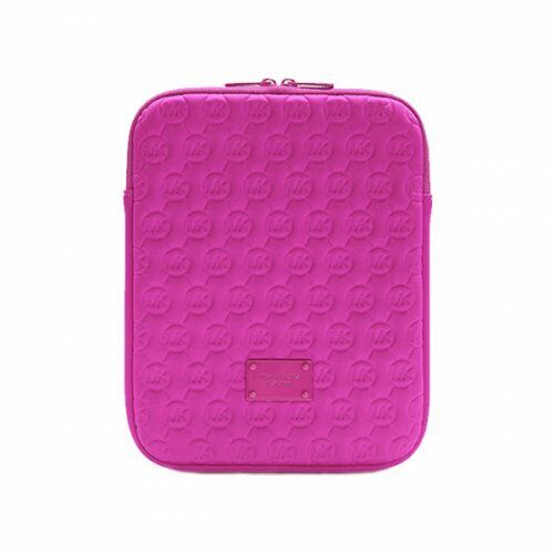 Michael Kors 32T2MELL3P Lacquer Pink Neoprene Cushion IPAD/Tablet  Zip Top Case
