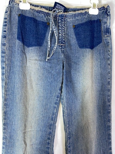 U.S. POLO ASSN. Junior Womens 5/6 Ruche Drawstring Flare Jeans Side Zipper 32x33 - Picture 4 of 13