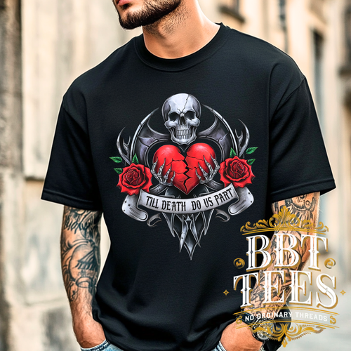 Till Death Do Us Part Shirt | Dark Love Art | Death Love Top | DTG Graphic - Picture 3 of 11