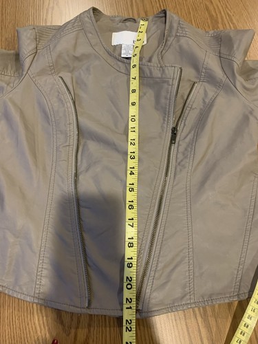 Bar III Women's Faux-Leather Moto Jacket Tan Size Medium - Picture 9 of 11