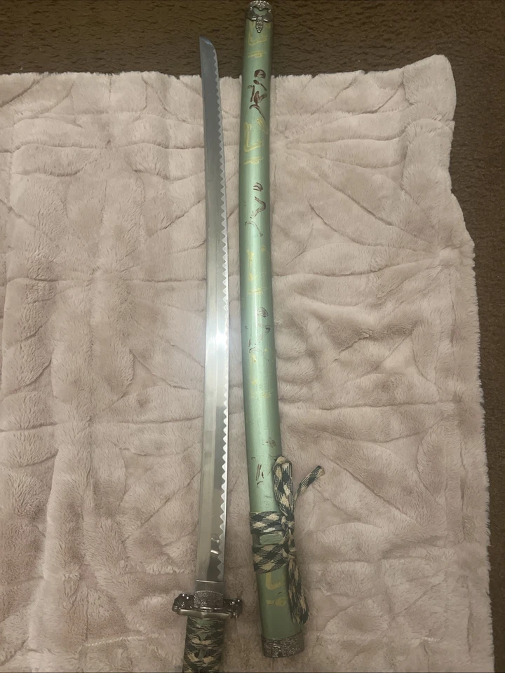 Espada Katana A Real Samurai verde y dorada Foto 2 de 4