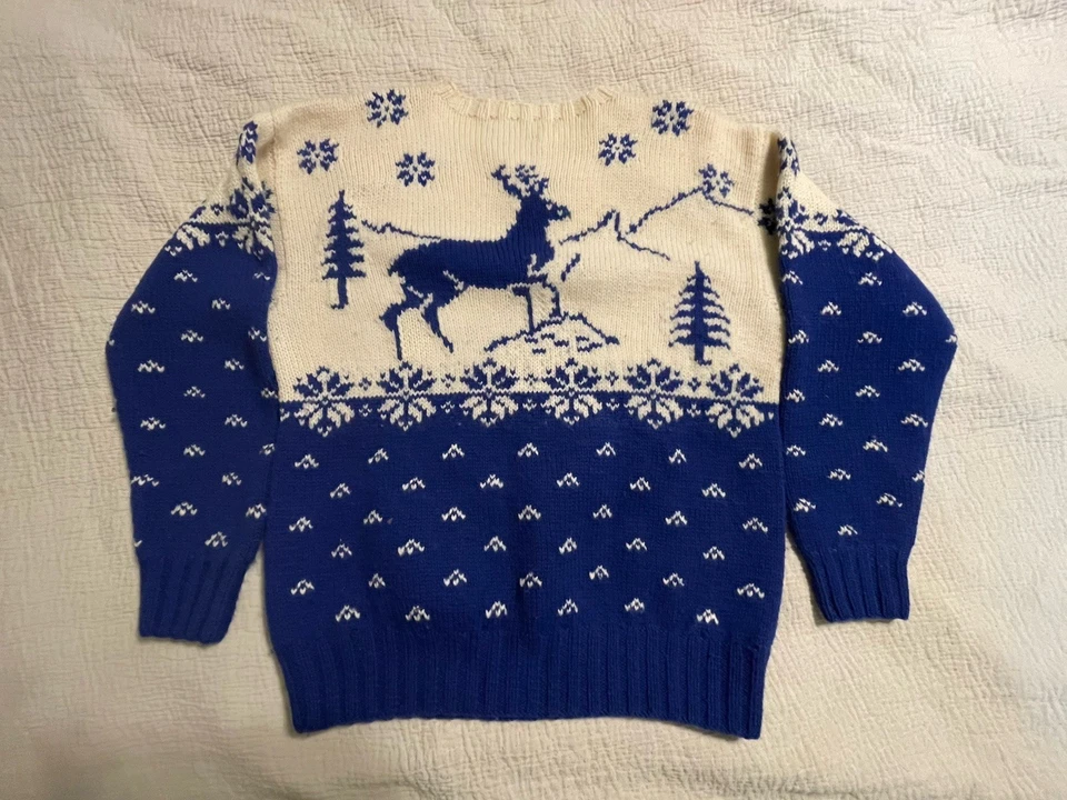 Suéter de Invierno Ralph Lauren 100% Lana Tejido a Mano Reno - Para Mujer Talla L/XL Foto 4 de 4