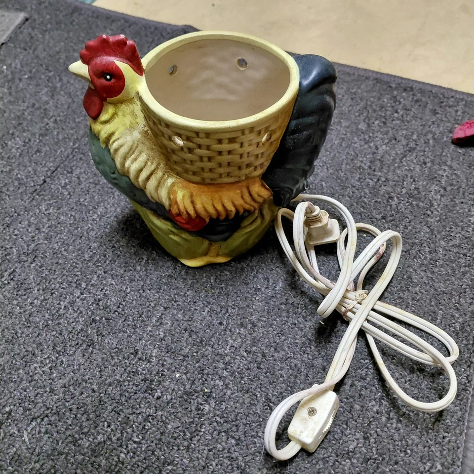 LÁMPARA LUZ GALLO CERÁMICA LUZ NOCHE 7" Alto, y Alto VELA  Foto 4 de 4