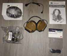 3M Peltor ComTac VI Headset NIB Coyote Brown w/ Accessories