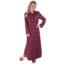 Pajamagram  Womens S/M  Stewart Plaid  Long Sleeve Flannel Nightgown  New