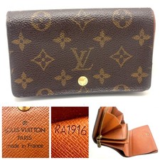 Good Condition Authentic Louis Vuitton Monogram Tresor Wallet RA1916