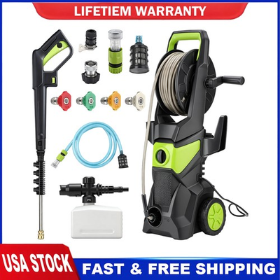 #ad Electric High Pressure Washer 5000PSI 3.2GPM Power Washer With Hose Reel Portabl $112.99