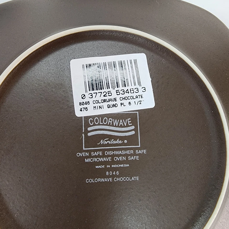 Noritake Colorwave Mini Quad Chocolate Square Plate 6.5" Boxed Bread Dessert - Image 2 of 4