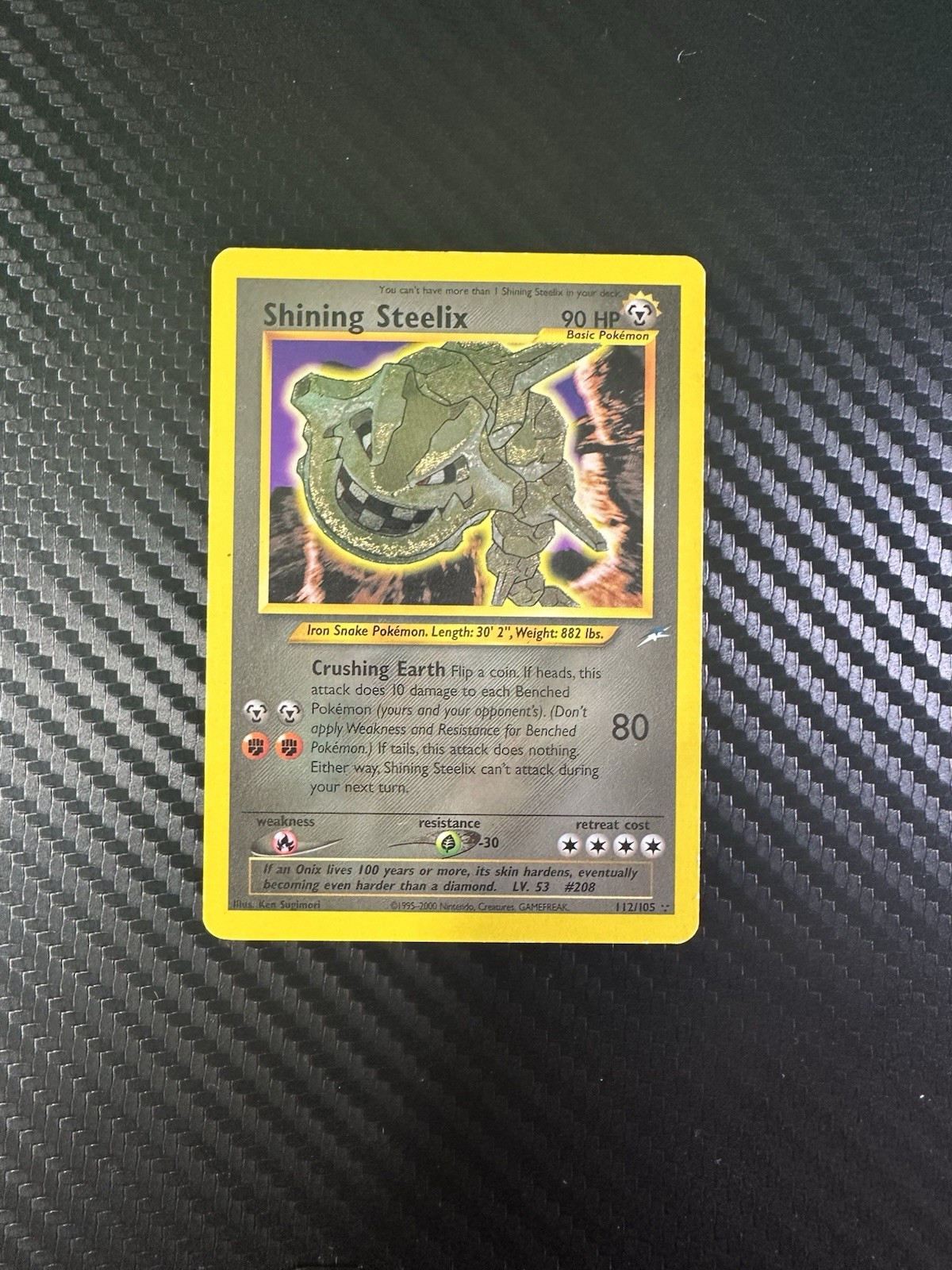 Pokémon TCG Shining Steelix Card Neo Destiny Series 112/105 (Lightly Played)