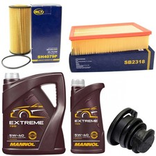 Motoröl Filter Set 5W-40 6 Liter + Ölablassschraube für Audi A3 Seat Skoda VW