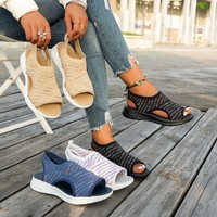 Womens Orthopedic Sandals Casual Ladies Walking Slingback Summer Flatforms Shoes