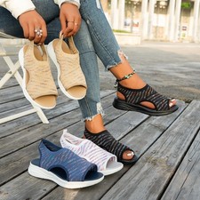 Womens Orthopedic Sandals Casual Ladies Walking Slingback Summer Flatforms Shoes