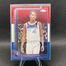 2025-26 Topps Chrome - Rob Dillingham #162 Red White & Blue Refractor-Wolves