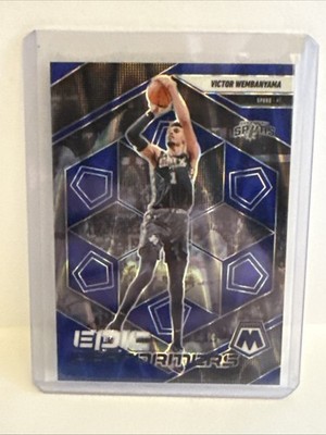 Epic Performers Victor Wembanyama #1 Seismic Blue Mosaic Prizm /149