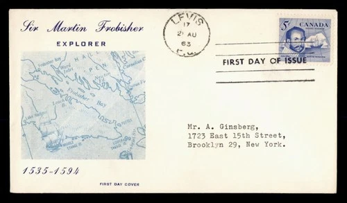 DR WHO 1963 CANADA FDC MARTIN FROBISHER ARCTIC EXPLORER CACHET M66555
