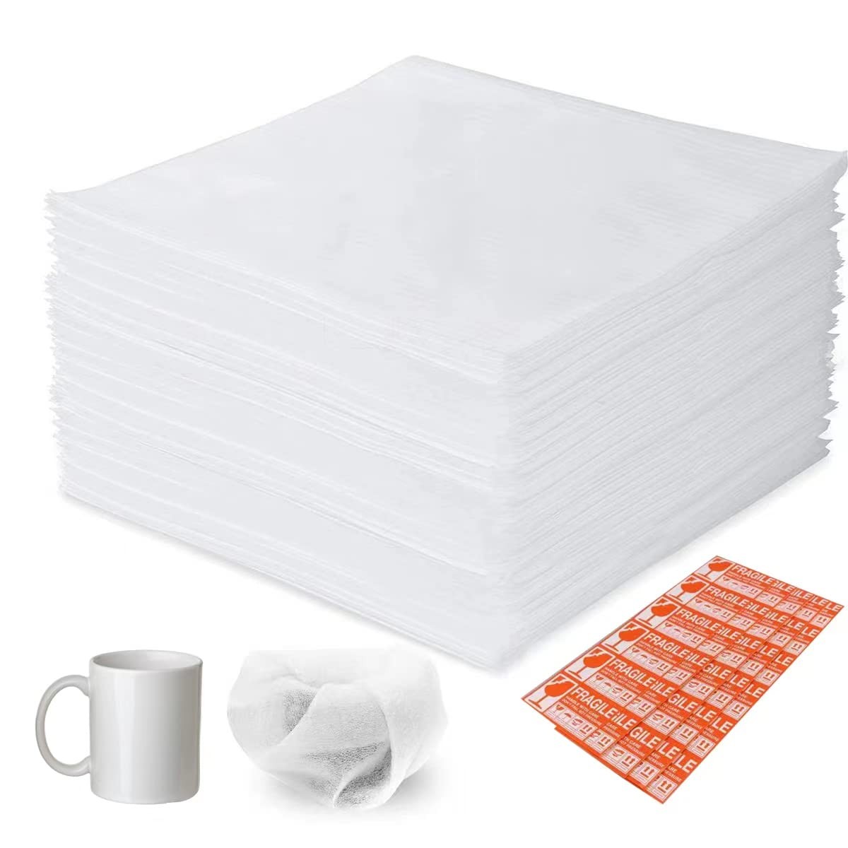 15"x15" Moving Supplies, 50pcs Foam Pouches, Packing Supplies 15"x15", white
