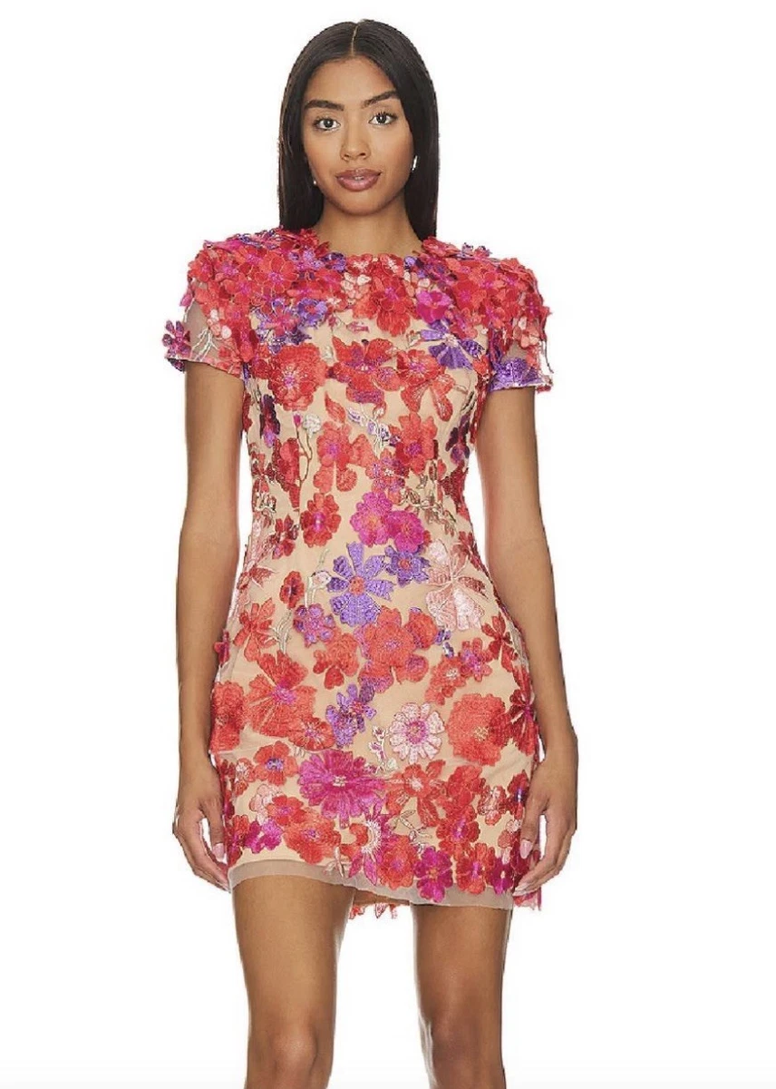 elliatt flora puff-sleeve square-neck 3d floral lace mini dress Olivaceous Logan White Lace Fit and Flare Dress - Size M - V-Neck, Criss-Cross Back, White mini Dress - bridal - graduation - rush