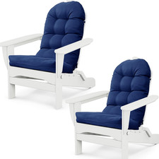 Thick Water-Resistant Adirondack Chair Cushions - Set of 2 for Indoor/Outdoor