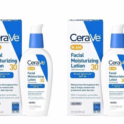 2 pack -  CeraVe AM Facial Moisturizing Lotion with Sunscreen  SPF 30 3 oz