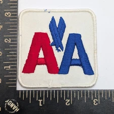 Vintage American Airlines AA Logo Airplane Patch Red Blue Embroidered 3" Square