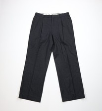 Vintage 90s Streetwear Mens 36x30 Heavy Wool Wide Leg Chino Pants Charcoal Gray