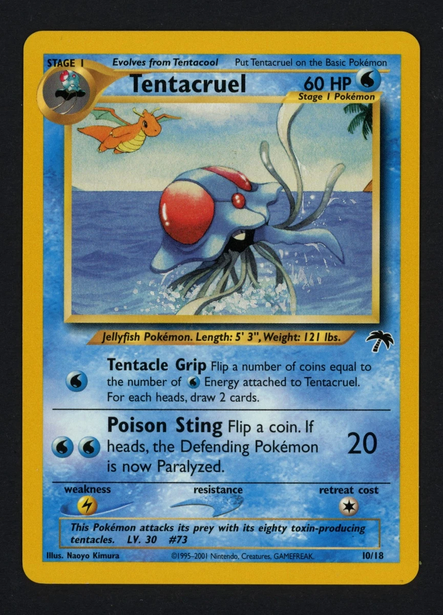 1995 tentacruel pokemon card value Pokmon Card Tentacruel #73 TV Animation Blue Logo 1st Print ENG L0152   AGS Collectibles